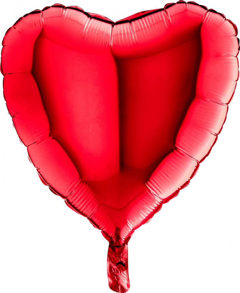 Helium Ballong rött hjärta